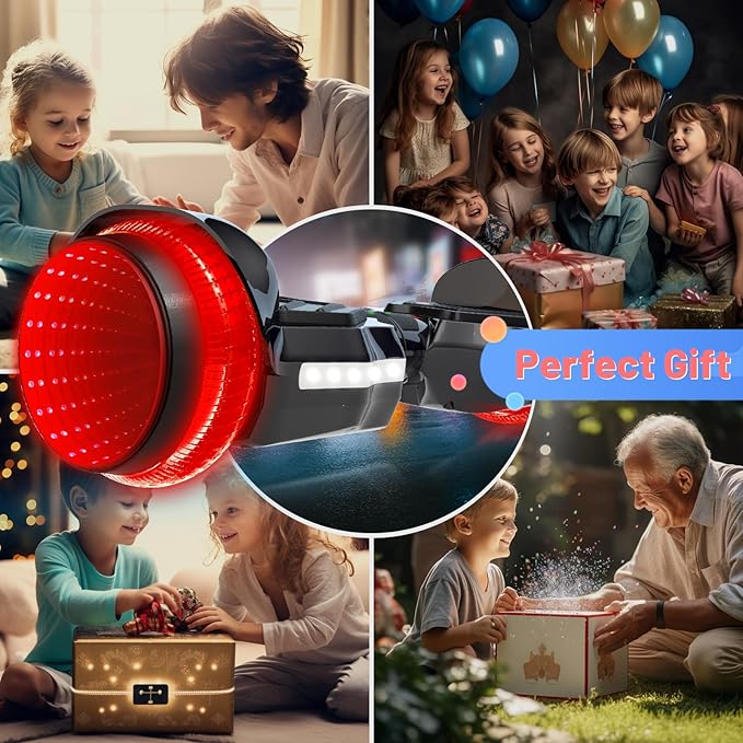 SIMATE Scooter, Colorful LED Light-Up Wheels, Bluetooth Speakers and APP, Dual 250W Motors, 8.5 mph Max Speed & 8.5 Miles Max Range, Gifts for Kids Adults Girls Boys