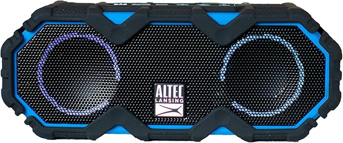 Altec Lansing LifeJacket Mini - Waterproof Bluetooth Speaker with Lights, Portable Wireless Speaker for Pool, Beach, Hiking, Sports, Camping, 16 Hour Playtime, Floats in Water