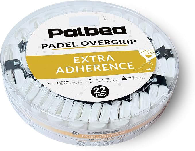 Palbea Padel Racket Grip Tape - Packs of 3/6/12/22/60. Padel Tennis Racket Grip Tape - Padel Tennis Grips Overgrip for Sweat Absorption & Non-Slip. Also Suitable as Tennis Racquet Grip Wrap Tape.