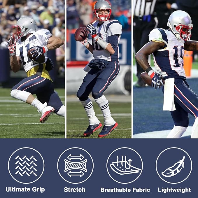 RIGWARL Football Gloves Adult Men, Youth Kids Football Gloves with Super Sticky Grip, Receiver Glove Adult Youth Kids Best Gift for Father‘s Day