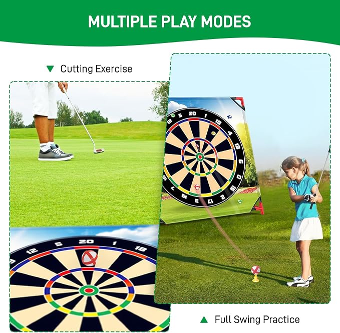 Golf Chipping Game with Stand,Upgrade 54"x 54" Golf Hitting Mat and Practice Set with Sticky Balls Perfect for Backyard Indoor Outdoor Family Battle Game,Christmas Ideal Gifts for Kids Adults (Green2)