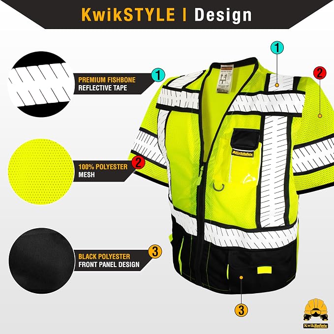 KwikSafety - SHERIFF & SPECIALIST Safety Vest [Multi-Use Pockets] Class 2 & Class 3 Hi Vis ANSI OSHA Safety Vest for Men
