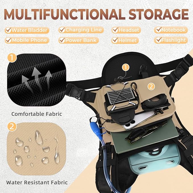 Criuage USA Patent Running Hydration Vest Backpack, Lightweight Chest Pack with 2.0L Water Bladder Bag Daypack for Hiking Running Cycling Race Marathon for Women Men