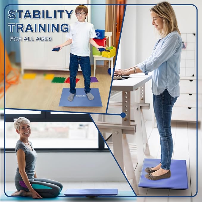 Skil-Care Balance Stability Board, Foldable 19" L x 12" W, Rehabilitation and Balance Training Device, Wipe-Clean Vinyl Cover, 555100