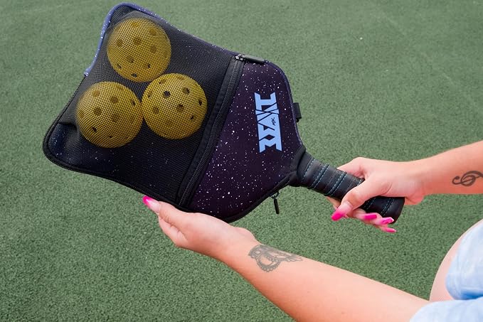 Pickleball Paddle Cover Neoprene with Zipped External Pocket | Covers Fit All USAPA Approved Paddles | 1pc Universal Pickle-Ball Racket Case Only | Durable Pickle Ball Equipment Includes Inner Pockets