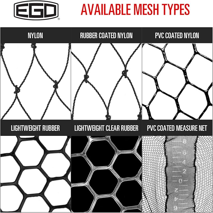 Ego S1 Slider Fishing Net, Ultimate Fishermen’s Tool Fixed Handle, Replaceable Head, Salt & Freshwater, 102" Handle, Small 14x18 Inch Hoop