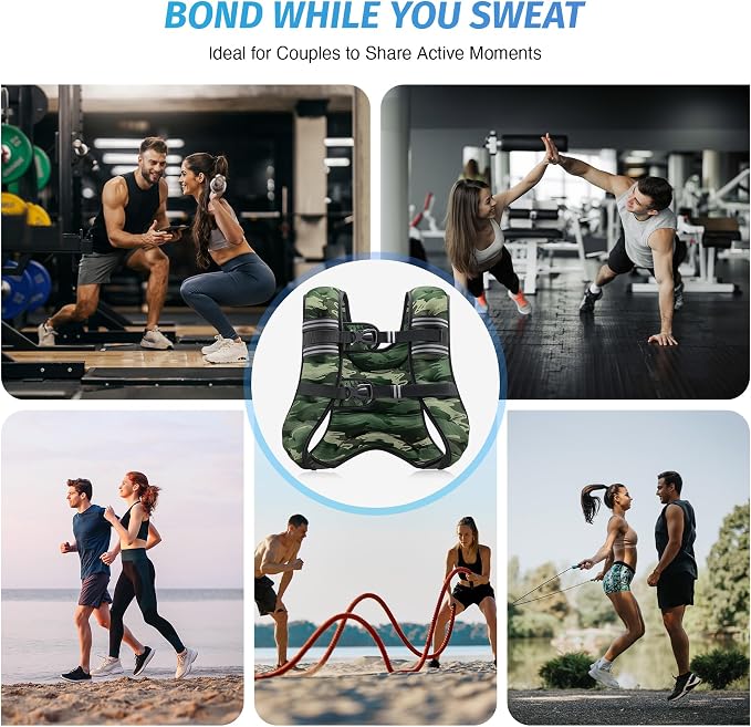 ZELUS Weighted Vest, 6lb/8lb/12lb/16lb/20lb/25lb/30lb Weight Vest with Reflective Stripe for Workout, Strength Training, Running, Fitness, Muscle Building, Weight Loss, Weightlifting