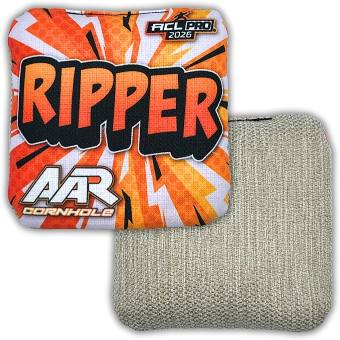 Ripper Cornhole Bags - ACL Pro Stamped 2026 - Set of 4 Bags - Made in The USA - Shock Edition