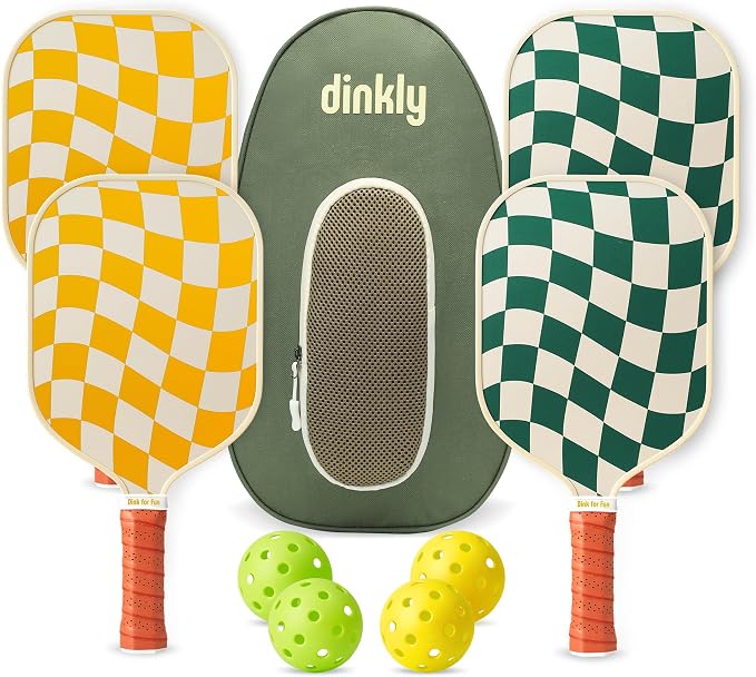Pickleball Paddles Set of 2/4- USAPA Approved Graphite/Fiberglass Pickleball Racket, 2 Pickleball Rackets, 4 Balls and 1 Portable Carry Bag, Aesthetic Pickle Ball Set for Men Women Beginners