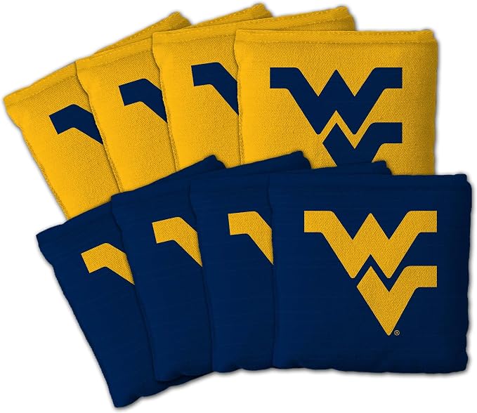 YouTheFan Officially-Licensed NCAA Set of 8 Cornhole Bags - All Weather Dual Sided Slide & Stop - Regulation Size with Carry case