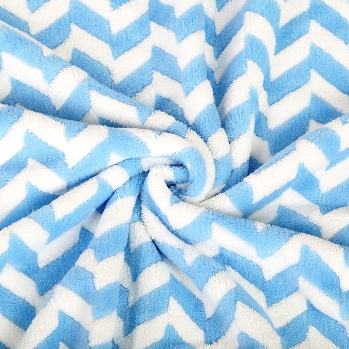 JML Microfiber Bath Towels, Bath Towel 2 Pack(30" x 60"), Oversized, Soft, Super Absorbent and Fast Drying, Multipurpose Use for Sports, Fitness, Yoga, Chevron Blue