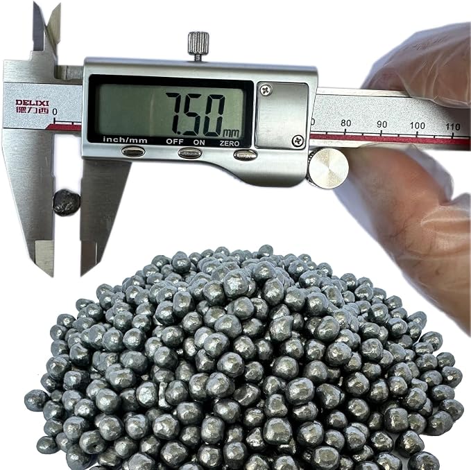 Bag of #7 Lead Shot Balls - 99.9% Pure (7.5mm) - Heavy Duty Ballast Weights for Sleds, Scuba Diving, Hunting, Fishing, and More