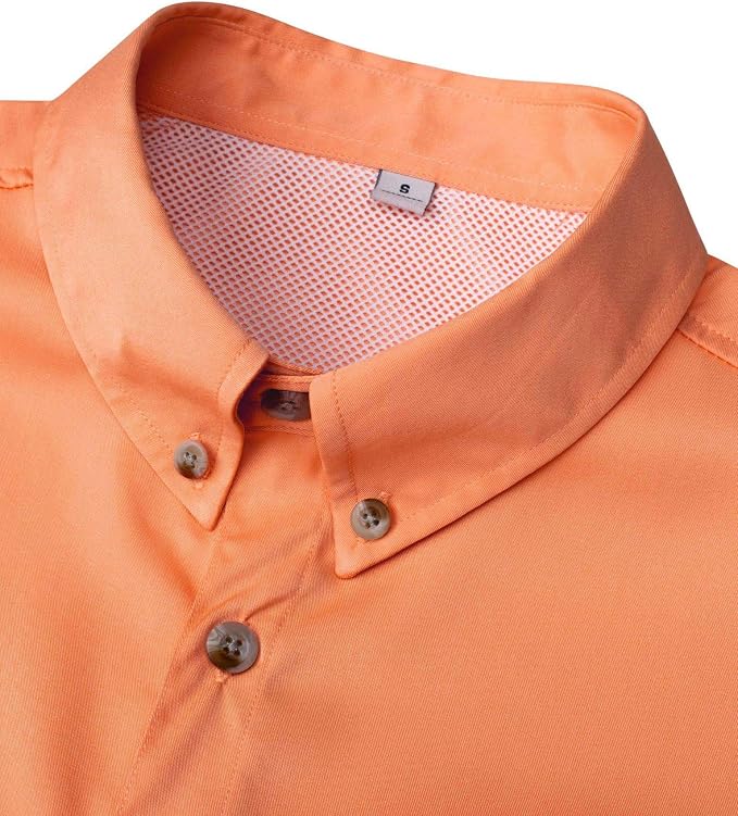 Alimens & Gentle Short Sleeve Fishing Shirt Wicking Fabric Sun Protection Casual Button Down Shirts