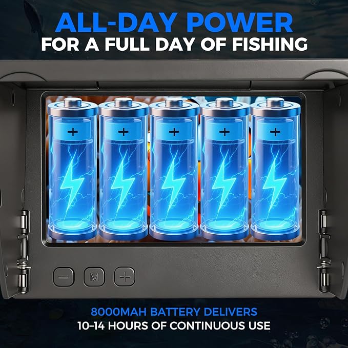 Underwater Fishing Camera 5000mAh/8000mAh Battery,4.3"/5" LCD & IR Night Vision, IP68 Waterproof Portable Fish Camera,98ft Cable for Ice, Lake, Boat & Kayak Fishing