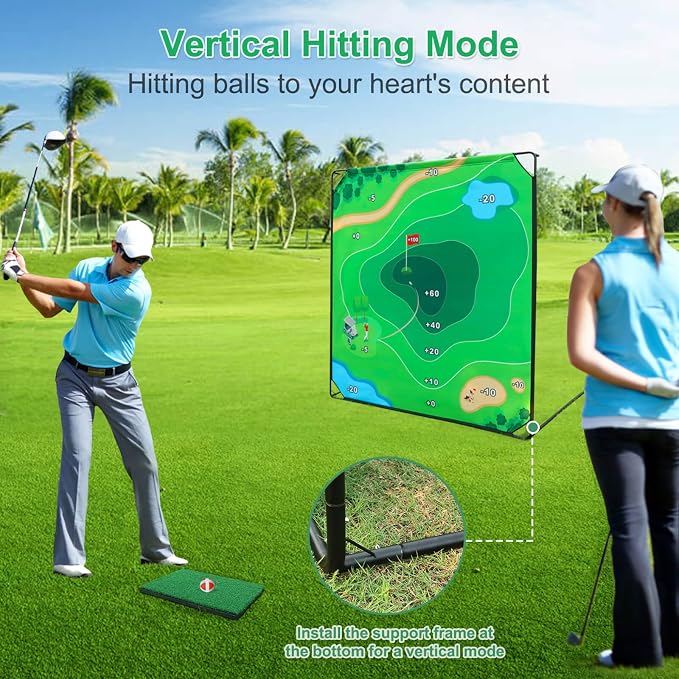 Golf Chipping Game Set, 71"x71" Golf Game for Battle Outdoor, Chipping Pong for Backyard with Sticky Balls & Storage Bag