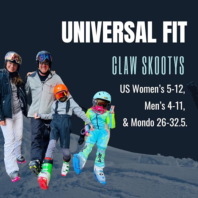 Skiskootys Ski Boot Bottom Protector with Claws - Ski Boot Traction Cleats | Foldable Slip-Resistant Tool for Walking on Ice & Snow - Adjustable Skiing Accessories - USA Made
