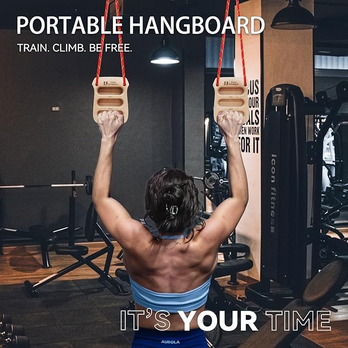 TWO STONES Portable Hangrboard Rock Climbing | Lightweight Climbing Hangboard as Climbing Training Board for Rock Climbers as Gift