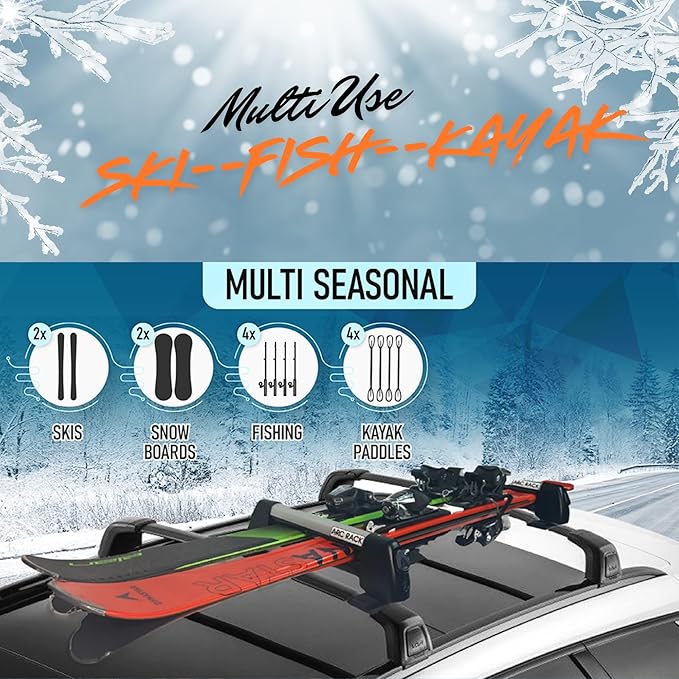 Ski Rack: Snowboard Rack, Fishing Pole Car Rack, Cross Country Ski Rack, Skate Board Rack, Kayak Paddles, Water Skies, Skate Boards.