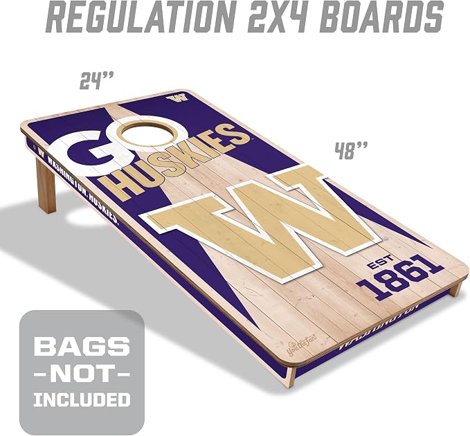 YouTheFan NCAA 2’ x 4’ Professional Wood Cornhole Game