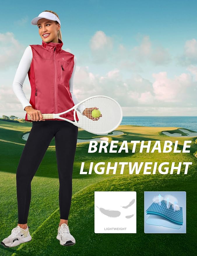Little Donkey Andy Lightweight Cycling Vest Windproof Sleeveless Jacket for Women Water-Repellent Stretch Vest for Running