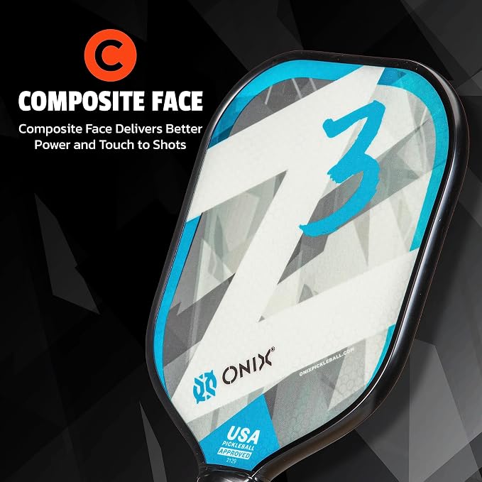 Onix Graphite Z5 Carbon Fiber Pickleball Paddle with Wide-Body Shape, Honeycomb Core & Graphite Face