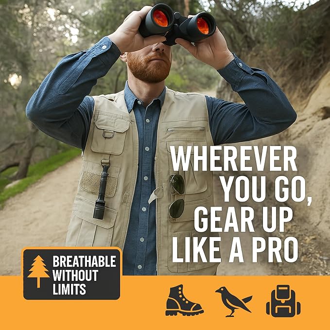 Humvee Utility Vest with 21 Pockets -Travel, Safari, Hunting, Camping, 100% Cotton, Tactical Jacket for Men & Women