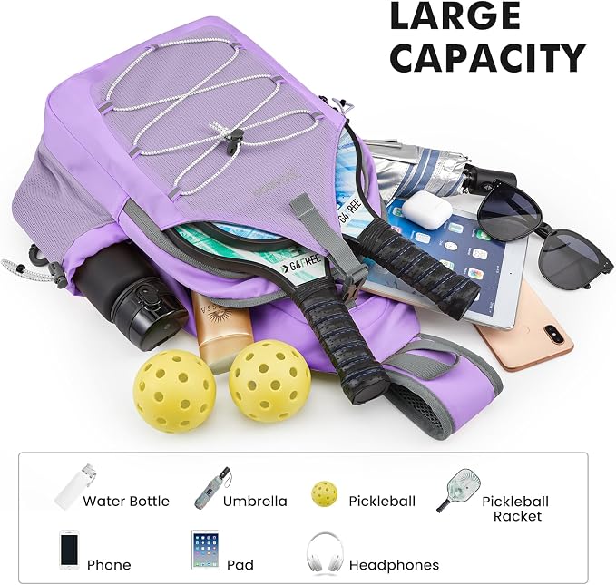 G4Free Pickleball Sling Bag for Women - Lightweight Crossbody Sports Bag