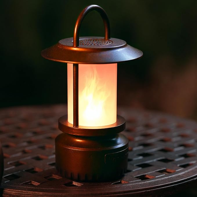 FoxFlame Bluetooth Outdoor Speakers-Realistic LED Flame with 13 Color Options, Powerful 5W Sound,Wireless Outdoor Speakers with Deep Bass for Parties,Camping,Tailgating & Home Ambience(1 Pack)