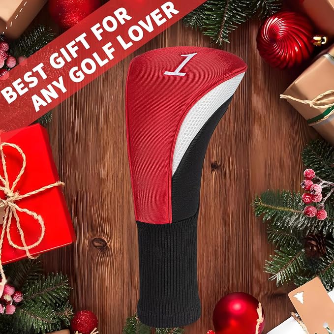 Golf Club Head Covers for Woods 3/4/5/6 Pieces Long Neck Mesh Sports Golf Club Headcovers Set with Interchangeable No. Tags 3 4 5 6 7 X Golf Accessories for Men Women