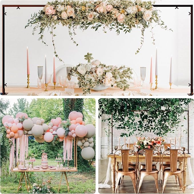 Over The Table Rod Stand with Clamps Adjustable 31"-110'' Length 31"-64" Height Table Balloon Arch Stand with Storage Bag Metal Decorating Rod for Table Hanging
