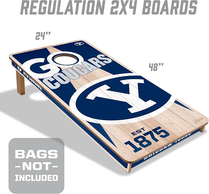YouTheFan NCAA 2’ x 4’ Professional Wood Cornhole Game