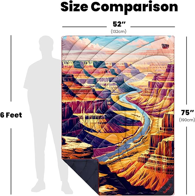 Rumpl Original Puffy National Park Blanket for Camping and Outdoors, Grand Canyon - V3