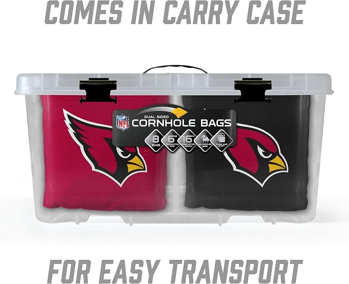 YouTheFan Officially-licensed NFL Set of 8 Cornhole Bags - All Weather Dual Sided Slide & Stop - regulation size
