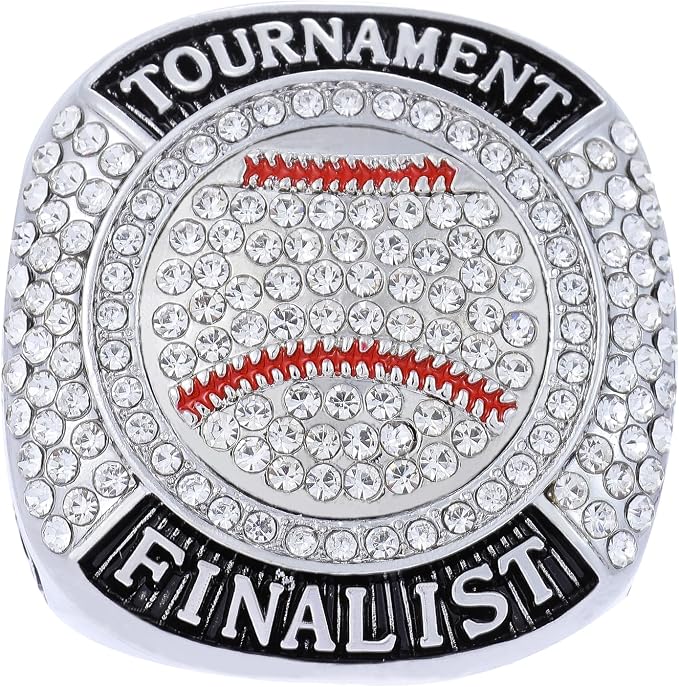 12 Pcs Baseball Ring Softball Baseball Finalist Ring Sport Ball Trophy Award Gift for Tournament or League Finalist Winner