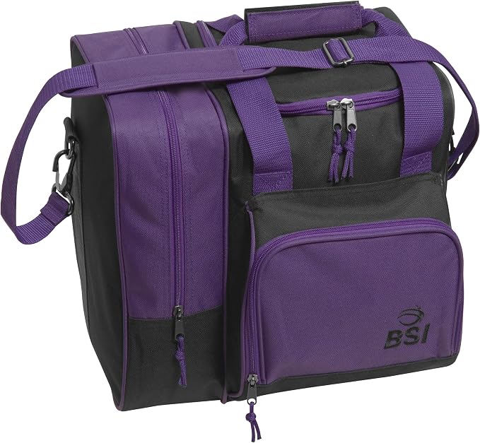 BSI Deluxe Single Ball Tote Bowling Bag with Shoe Compartment & Accessory Storage