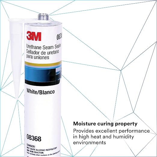 3M Urethane Seam Sealer, 08368, White Color, High Solids, Permanently Flexible, 310mL/10.5 fl oz Cartridge