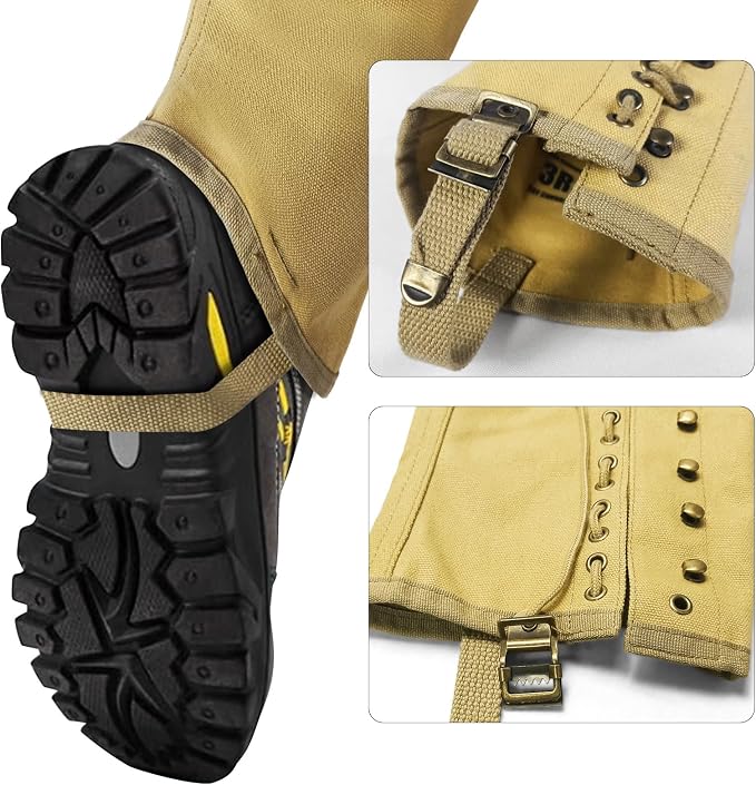 SUNRISING WW2 Gaiters for Men and WW2 US Army M36 Pistol Belt