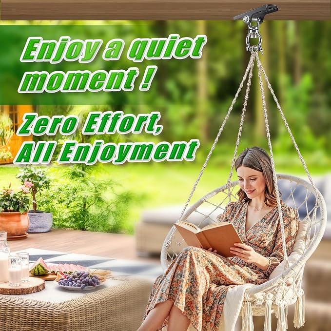 BeneLabel 360° Swivel Ceiling Swing Hanger with Bearing Ceiling Swing Mount Stainless Steel Hanging Chair Mount Swings Hardware for Hammock Chairs, Porch Swings, Aerial Silks, Gymnast Ring, Heavy Bag