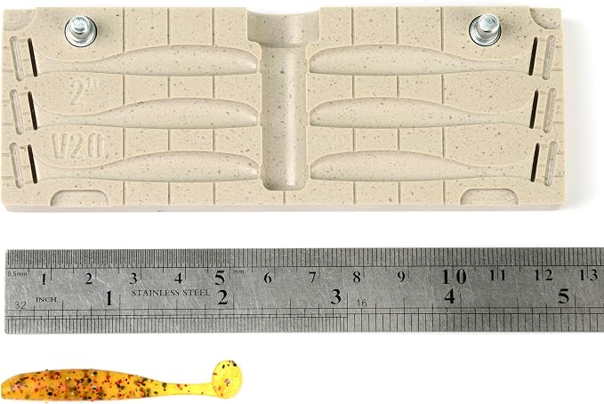 FatFish V20-6C Bait Mold Soft Plastiс Lure Making Injection Mold for Do-It Fishing Lures 2"