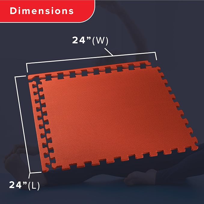 We Sell Mats 1/2 Inch Thickness Multipurpose EVA Foam Floor Tiles, Interlocking Floor Mat for Indoor Gym and Home Use, 24 in x 24 in, Multicolor, 100 Square Feet (25 Tiles)