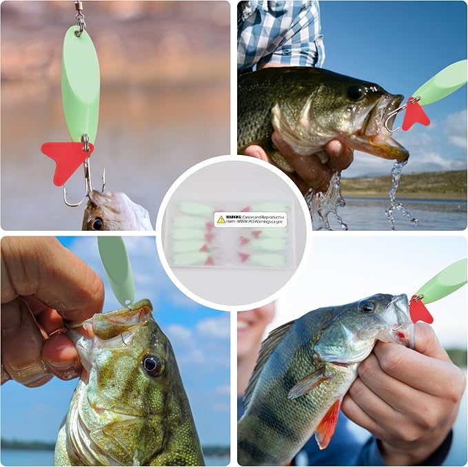 Fishing Spoons Lures, 8/10pcs Trout Spoon Lures Kit 1/5oz-2oz Hard Metal Spinner Baits for Salmon Bass Trout Pike Crappie Walleye Saltwater Freshwater Fishing Gear