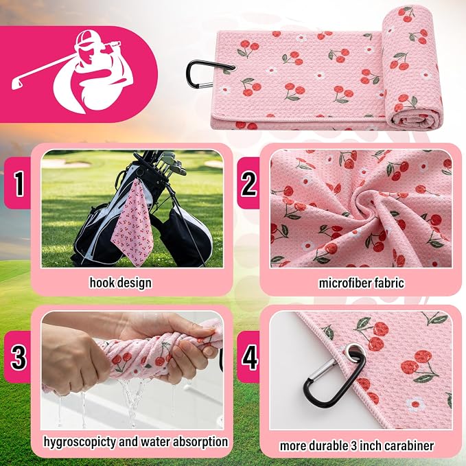 Liliful 12 Pcs Golf Accessories Kit, Include Golf Ball Bag with Hook Towel Tees Magnetic Ball Marker Divot Tool Cleaner Brush for Women Man Gifts