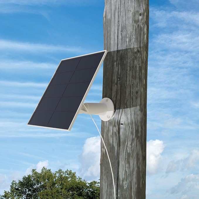 Lorex Solar Panel for Battery-Operated Cameras | 7 Watt | USB C and Micro-USB Adaptor | High-Efficiency | Non-Stop Power | Weatherproof | Flexible Setup