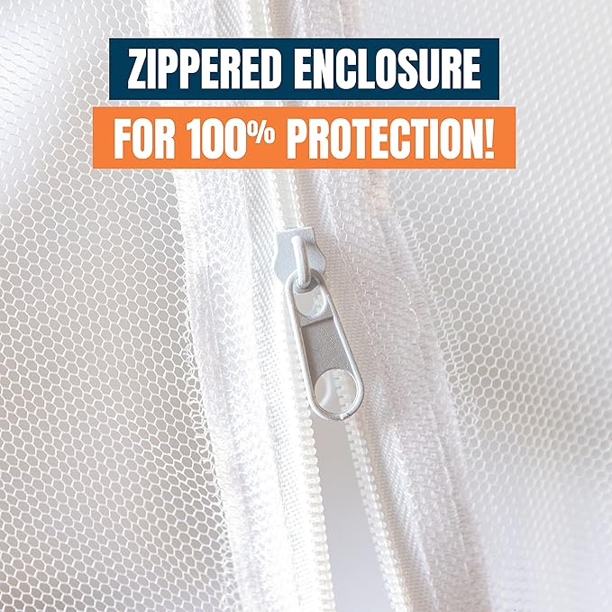 MEKKAPRO Mosquito Net Tent – Large 80" x 71" x 63" Foldable Mesh Tent Enclosure Canopy, Portable Pop up Design, Extra Fine Holes Screen, Dual Side Zipper Enclosure, Lightweight Outdoor Cover, White