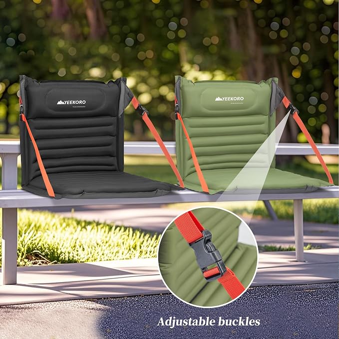 Inflatable Folding Seats, Portable Chairs with Back Support, Foldable and Lightweight Seat for Camping/Sporting Events,Stadium Seats with Storage Bag Lounge Chair
