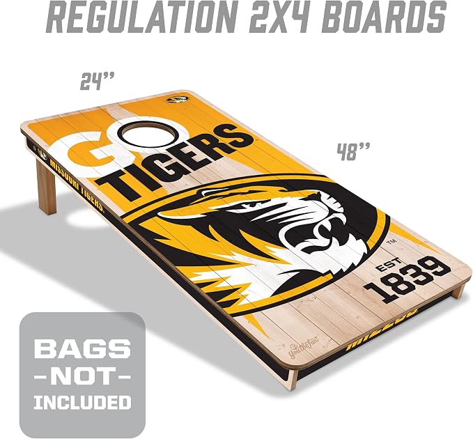 YouTheFan NCAA 2’ x 4’ Professional Wood Cornhole Game