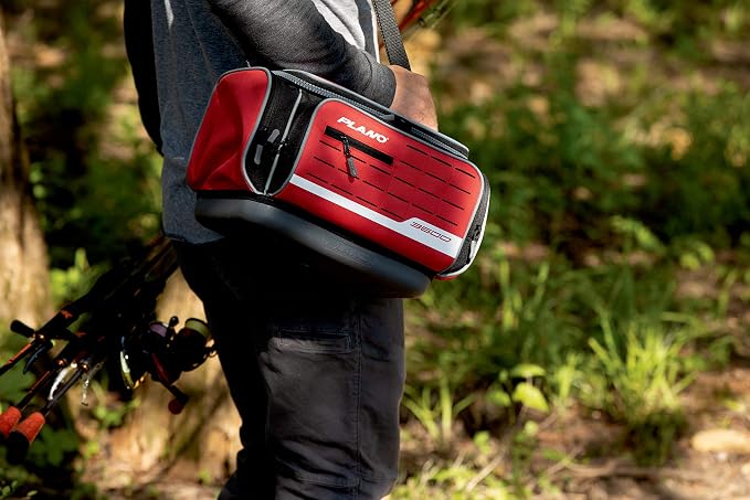 Plano Weekend Series 3600 Deluxe Tackle Case, Medium, Red Fabric, Includes 2 3600 Stowaway Utility Storage Boxes, Soft Fishing Tackle Bag, Premium Storage
