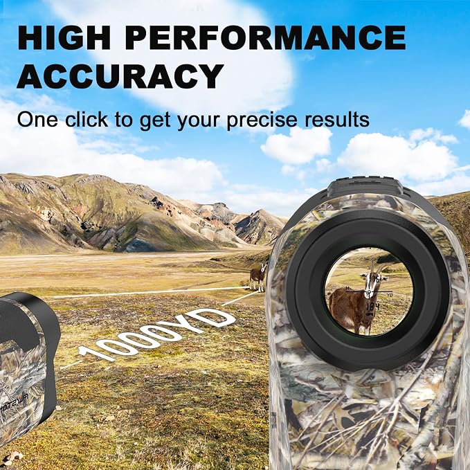 Precision Laser Rangefinder for Golf & Hunting, 800/1000/1300 m Range, 6X Magnification, Flagstick Locking with Flash Prompt, Slope Compensation & Angle Measurement, 0.3s Fast Measurement