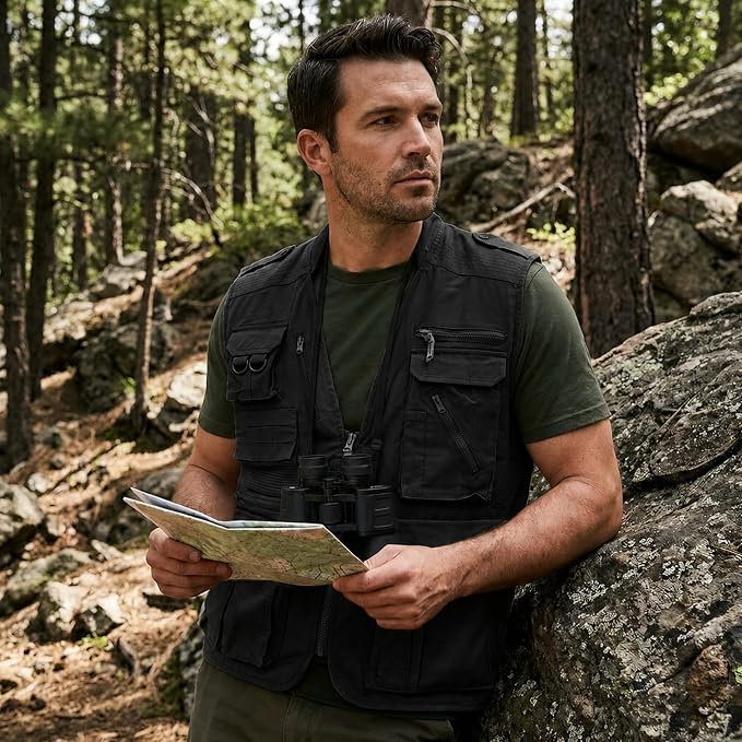 Humvee Utility Vest with 21 Pockets -Travel, Safari, Hunting, Camping, 100% Cotton, Tactical Jacket for Men & Women