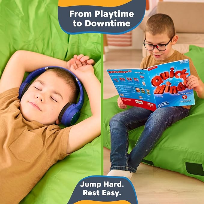 SaferBounce Crash Pad for Kids Sensory | Big 5Ft x 5Ft, 3Ft x 4Ft Or 3Ft x 3Ft | Autism Sensory Crash Mat for Jumping Play | Crashpad | Soft Foam Landing Pad | Giant Mat Pillow | Climbing, Gymnastics